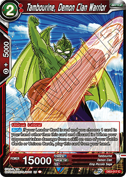 Tambourine, Demon Clan Warrior - Draft Box 06 - Giant Force - Common - DB3-017