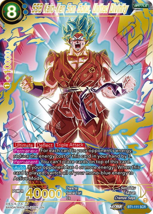 SSB Kaio-Ken Son Goku, United Divinity (SCR) - Dawn of the Z-Legends - Secret Rare - BT1-111