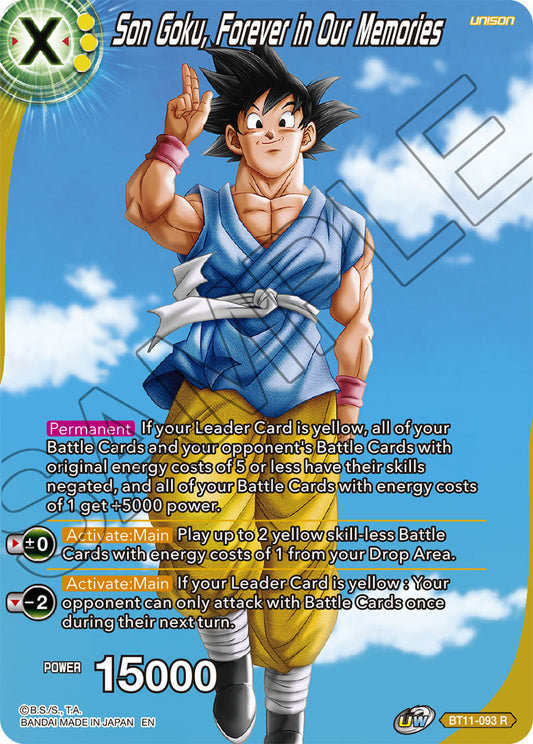 Son Goku, Forever in Our Memories - Theme Selection: History of Son Goku - Rare - BT11-093