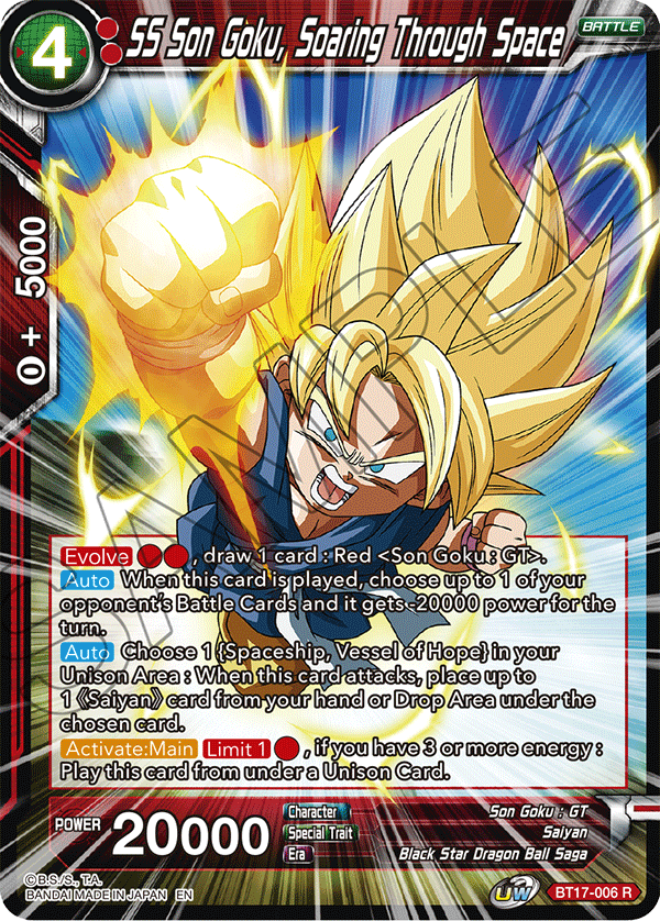 SS Son Goku, Soaring Through Space - Ultimate Squad - Rare - BT17-006