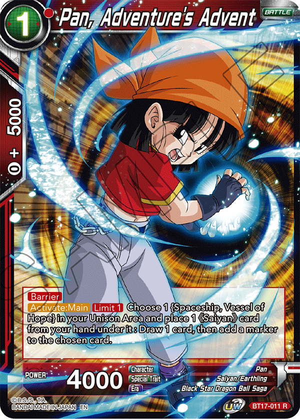 Pan, Adventure's Advent - Ultimate Squad - Rare - BT17-011