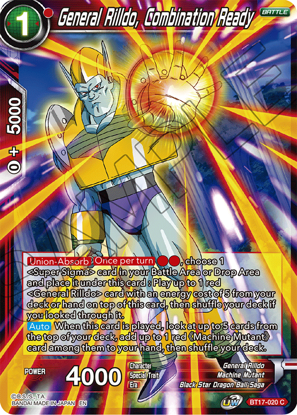 General Rilldo, Combination Ready - Ultimate Squad - Common - BT17-020