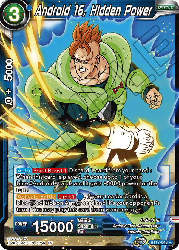 Android 16, Hidden Power - Ultimate Squad - Rare - BT17-048