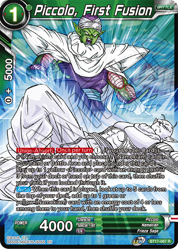 Piccolo, First Fusion - Ultimate Squad - Rare - BT17-067