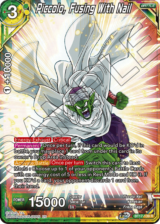 Piccolo, Fusing With Nail - Ultimate Squad - Rare - BT17-139