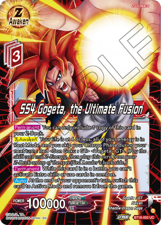 SS4 Gogeta, the Ultimate Fusion - Dawn of the Z-Legends - Uncommon - BT18-003