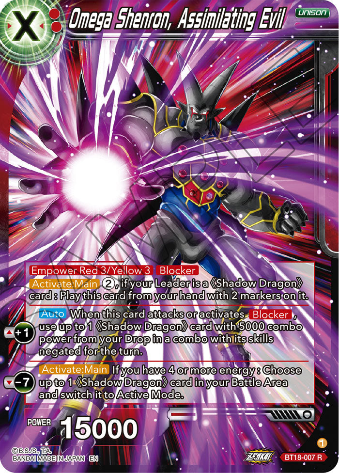 Omega Shenron, Assimilating Evil - Dawn of the Z-Legends - Rare - BT18-007