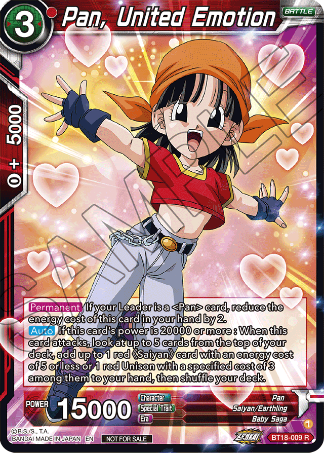 Pan, United Emotion (Zenkai Series Pack Vol.1) - Tournament Promotion Cards - Promo - BT18-009