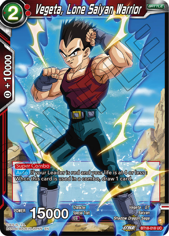 Vegeta, Lone Saiyan Warrior - Dawn of the Z-Legends - Uncommon - BT18-018