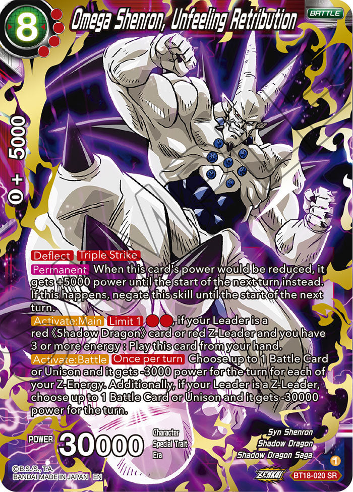 Omega Shenron, Unfeeling Retribution - Dawn of the Z-Legends - Super Rare - BT18-020