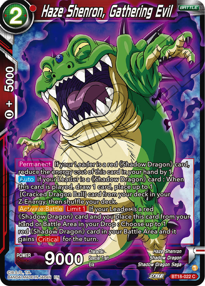 Haze Shenron, Gathering Evil - Dawn of the Z-Legends - Common - BT18-022