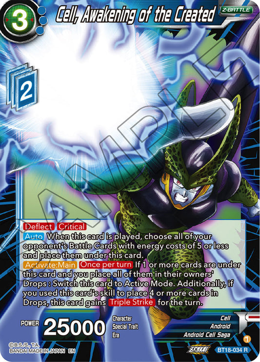 Cell, Awakening of the Created - Dawn of the Z-Legends - Rare - BT18-034