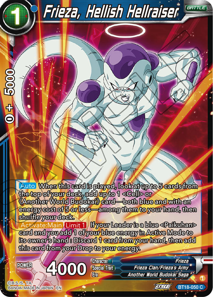 Frieza, Hellish Hellraiser - Dawn of the Z-Legends - Common - BT18-050