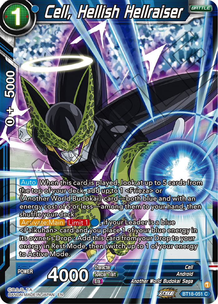 Cell, Hellish Hellraiser - Dawn of the Z-Legends - Common - BT18-051