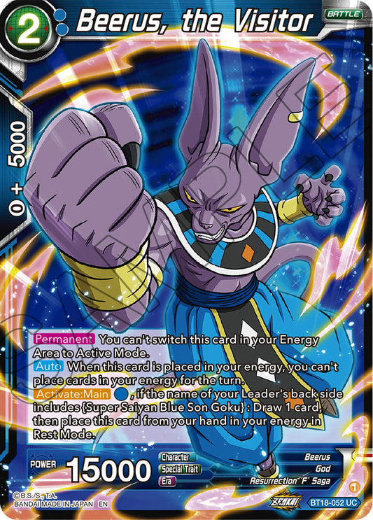 Beerus, the Visitor - Dawn of the Z-Legends - Uncommon - BT18-052