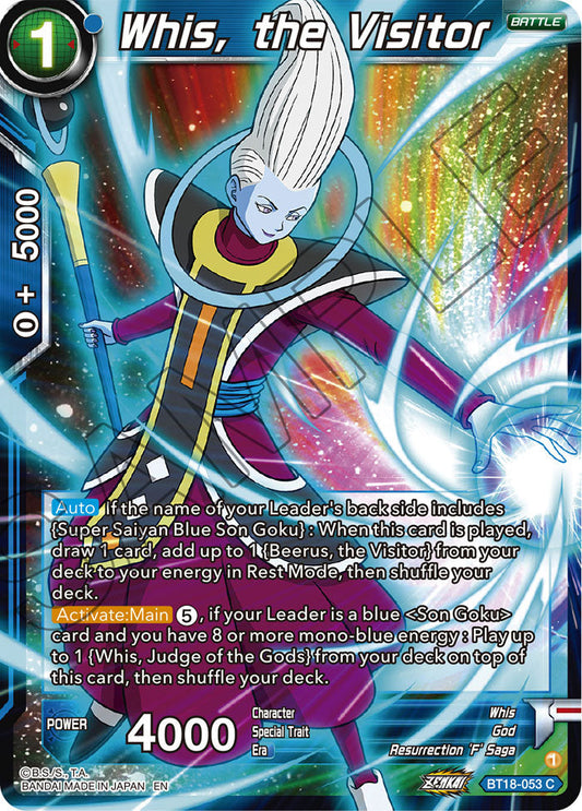 Whis, the Visitor - Dawn of the Z-Legends - Common - BT18-053