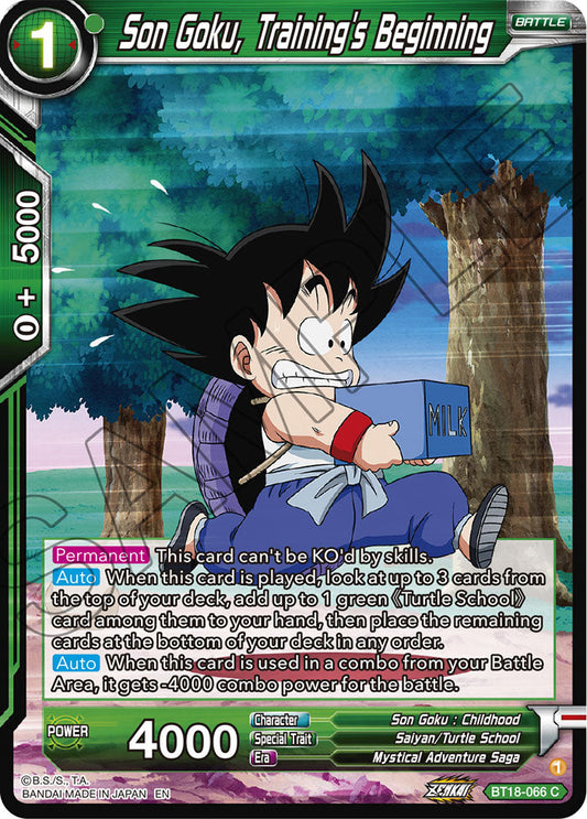 Son Goku, Training's Beginning - Dawn of the Z-Legends - Common - BT18-066