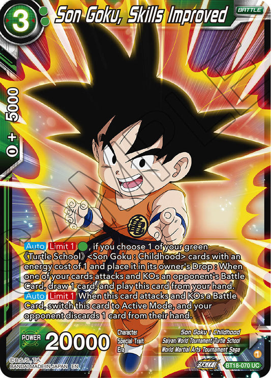 Son Goku, Skills Improved - Dawn of the Z-Legends - Uncommon - BT18-070