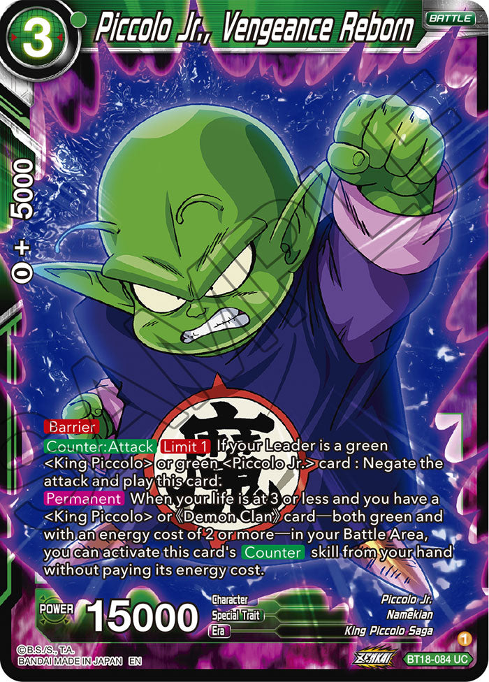 Piccolo Jr., Vengeance Reborn - Dawn of the Z-Legends - Uncommon - BT18-084
