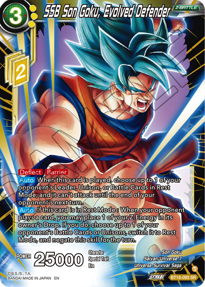 SSB Son Goku, Evolved Defender - Dawn of the Z-Legends - Super Rare - BT18-093