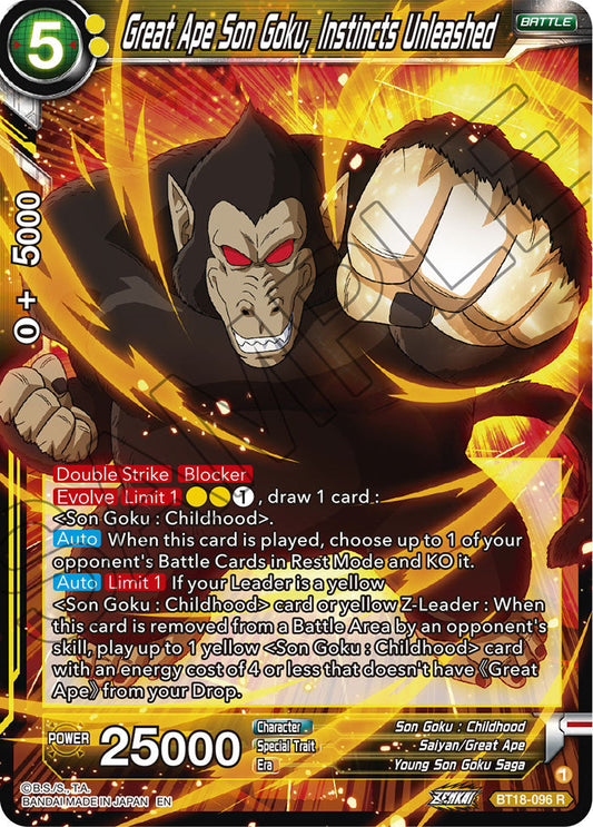 Great Ape Son Goku, Instincts Unleashed - Dawn of the Z-Legends - Rare - BT18-096