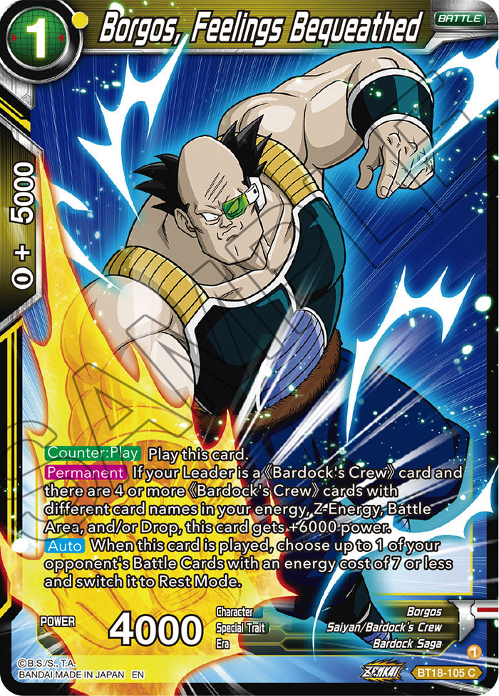 Borgos, Feelings Bequeathed - Dawn of the Z-Legends - Common - BT18-105