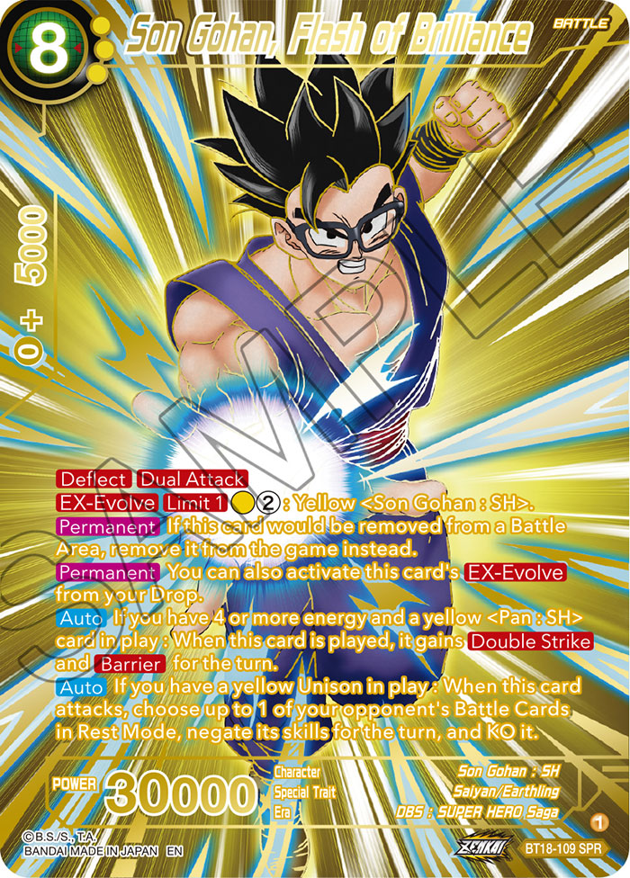 Son Gohan, Flash of Brilliance (SPR) - Dawn of the Z-Legends - Special Rare - BT18-109