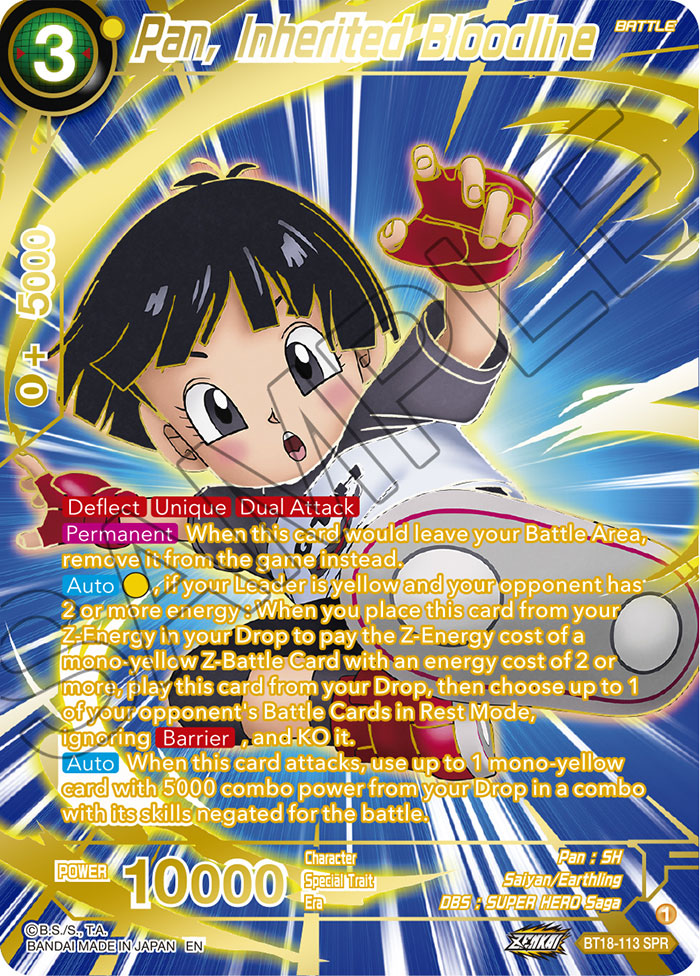Pan, Inherited Bloodline (SPR) - Dawn of the Z-Legends - Special Rare - BT18-113