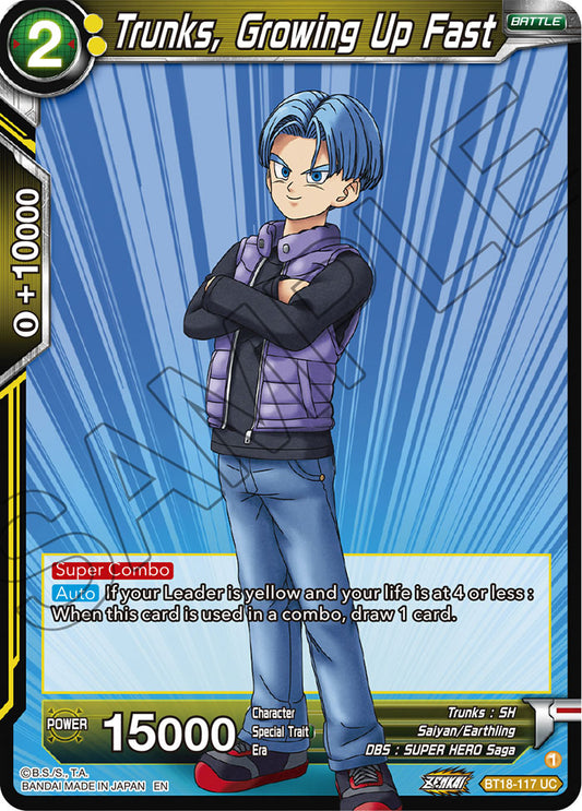 Trunks, Growing Up Fast - Dawn of the Z-Legends - Uncommon - BT18-117