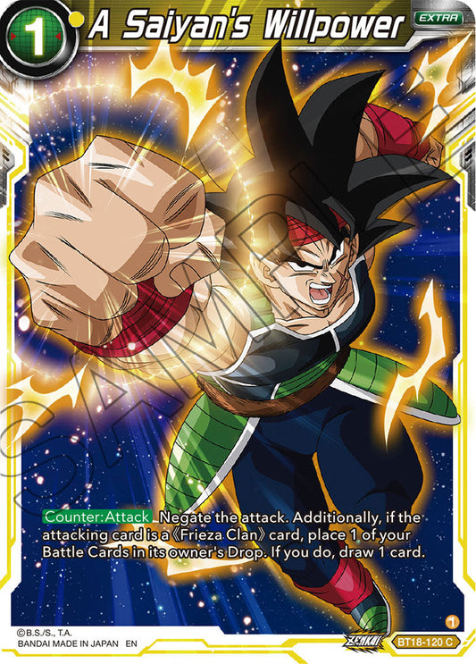 A Saiyan's Willpower - Dawn of the Z-Legends - Common - BT18-120