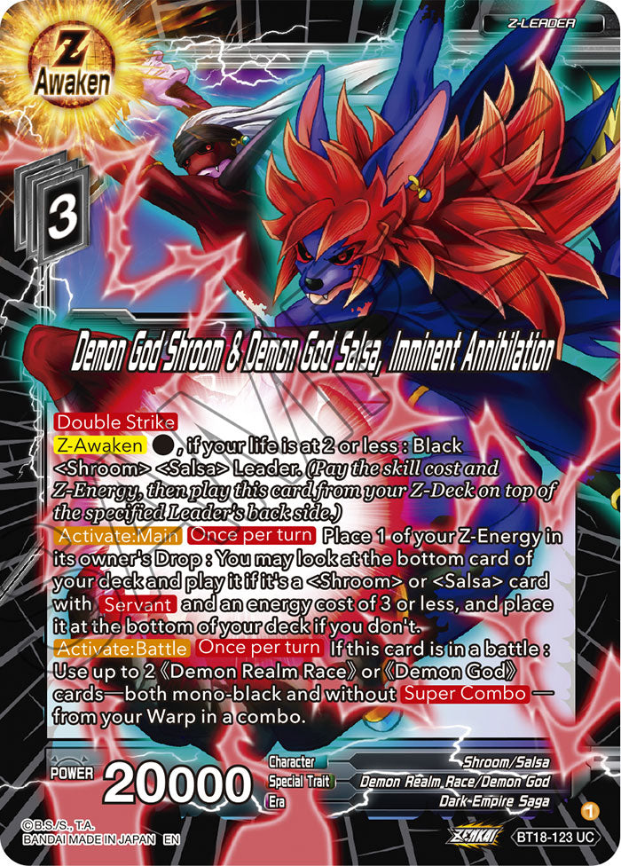 Demon God Shroom & Demon God Salsa, Imminent Annihilation - Dawn of the Z-Legends - Uncommon - BT18-123