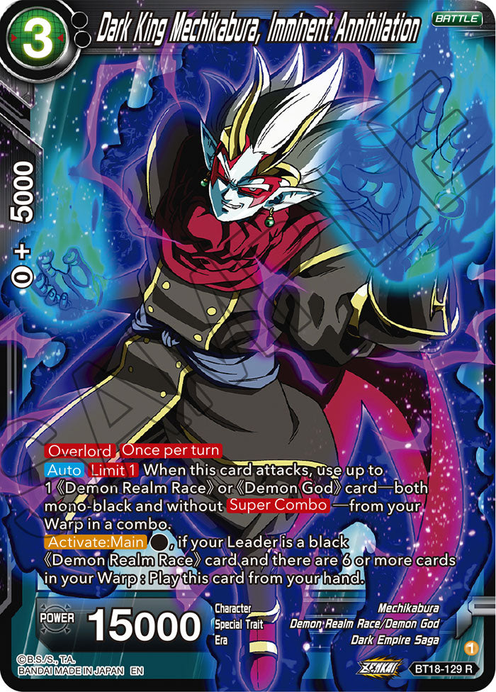 Dark King Mechikabura, Imminent Annihilation - Dawn of the Z-Legends - Rare - BT18-129