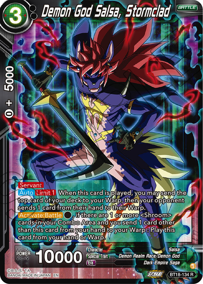 Demon God Salsa, Stormclad - Dawn of the Z-Legends - Rare - BT18-134