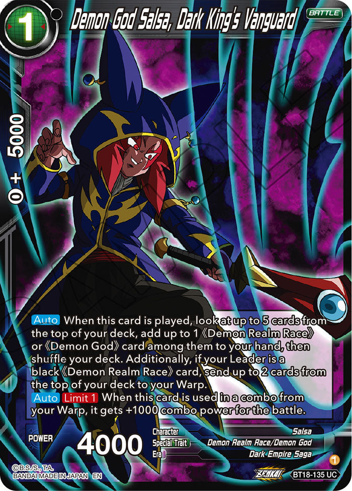 Demon God Salsa, Dark King's Vanguard - Dawn of the Z-Legends - Uncommon - BT18-135