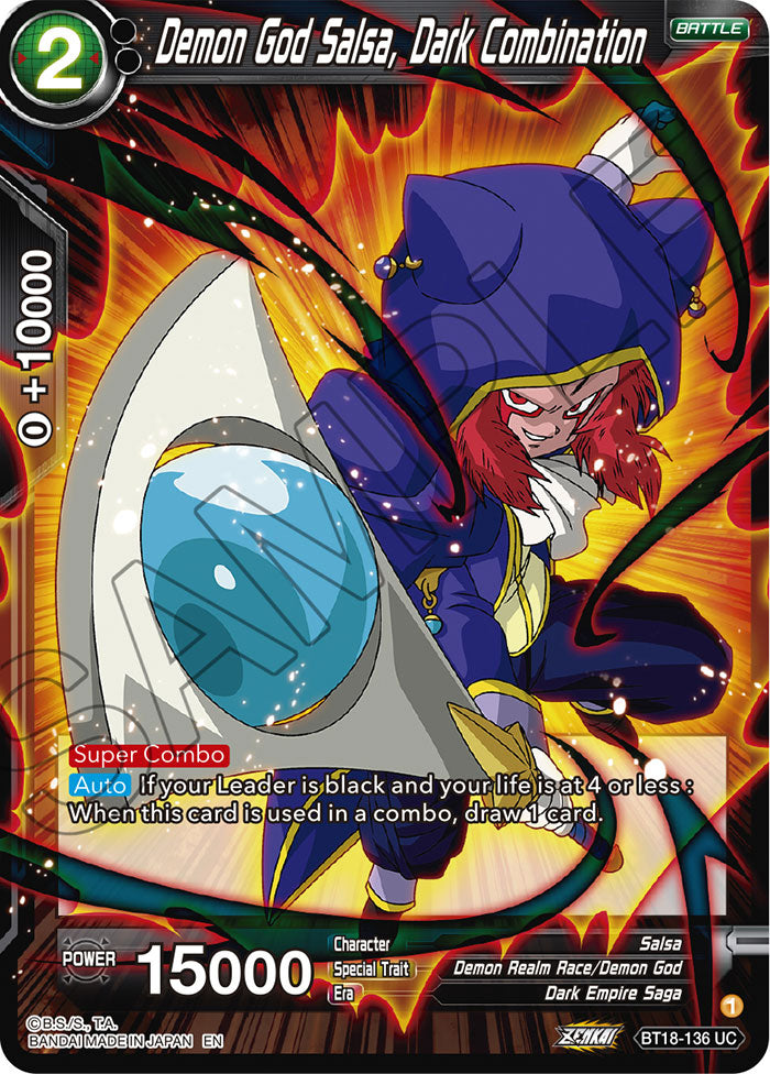 Demon God Salsa, Dark Combination - Dawn of the Z-Legends - Uncommon - BT18-136