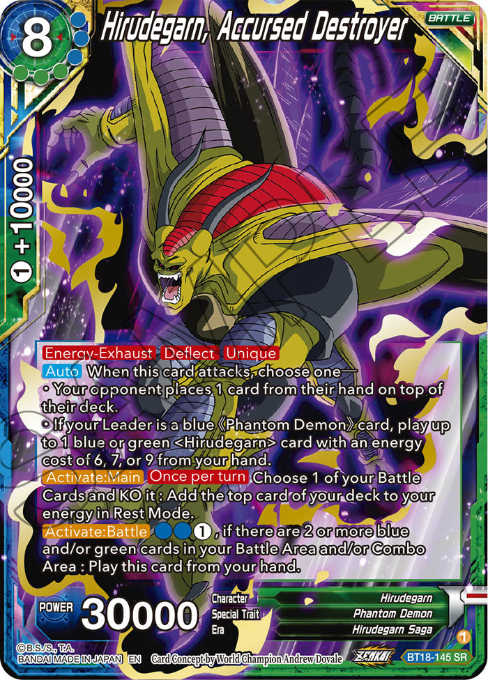 Hirudegarn, Accursed Destroyer - Dawn of the Z-Legends - Super Rare - BT18-145