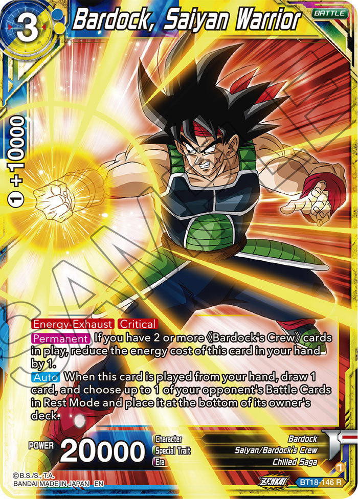 Bardock, Saiyan Warrior - Dawn of the Z-Legends - Rare - BT18-146