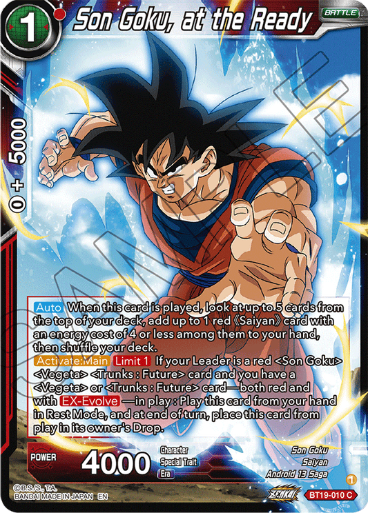 Son Goku, at the Ready - Fighter's Ambition - Common - BT19-010