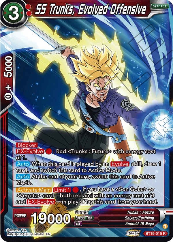 SS Trunks, Evolved Offensive - Fighter's Ambition - Rare - BT19-015