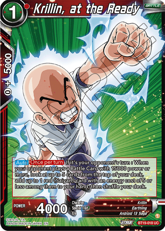 Krillin, at the Ready - Fighter's Ambition - Uncommon - BT19-018
