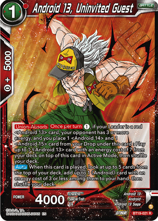 Android 13, Uninvited Guest - Fighter's Ambition - Rare - BT19-021