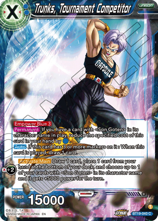 Trunks, Tournament Competitor - Fighter's Ambition - Common - BT19-040