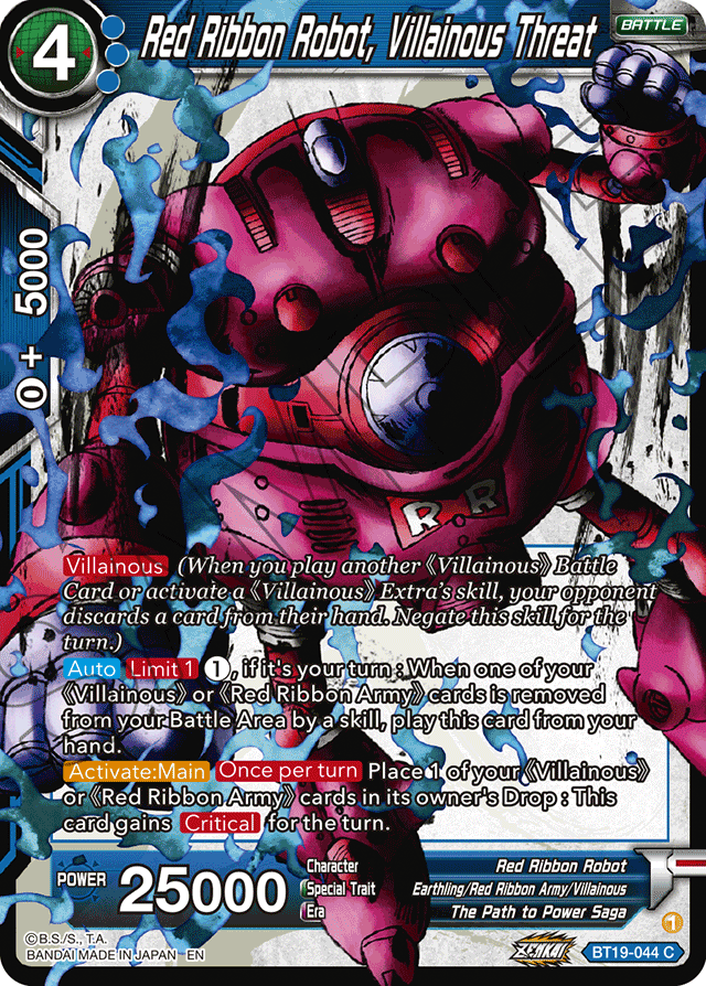 Red Ribbon Robot, Villainous threat - Fighter's Ambition - Common - BT19-044