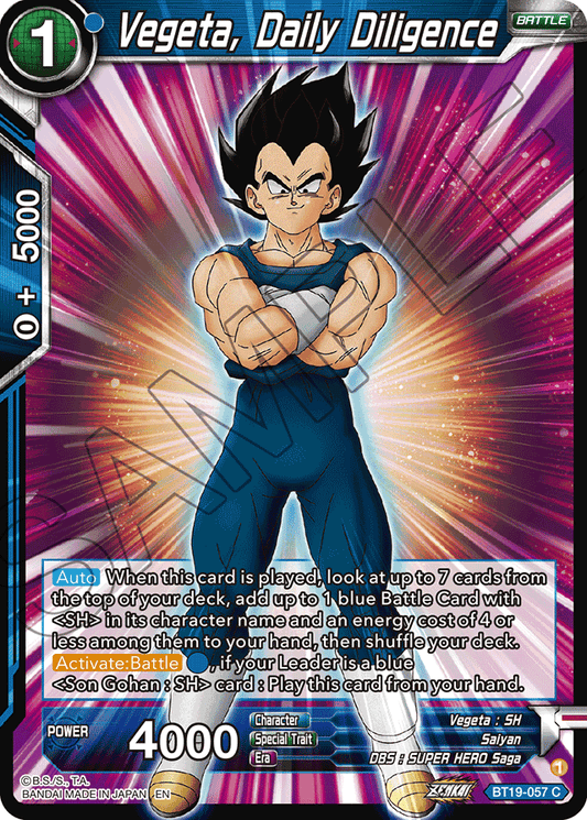 Vegeta, Daily Diligence - Fighter's Ambition - Common - BT19-057