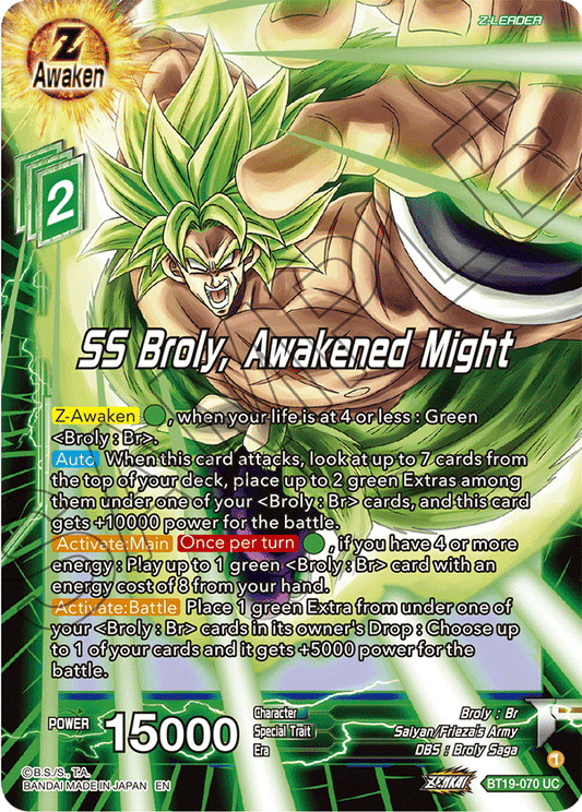 SS Broly, Awakened Might - Fighter's Ambition - Uncommon - BT19-070