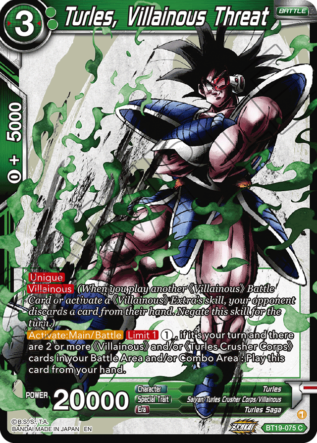 Turles, Villainous Threat - Fighter's Ambition - Common - BT19-075