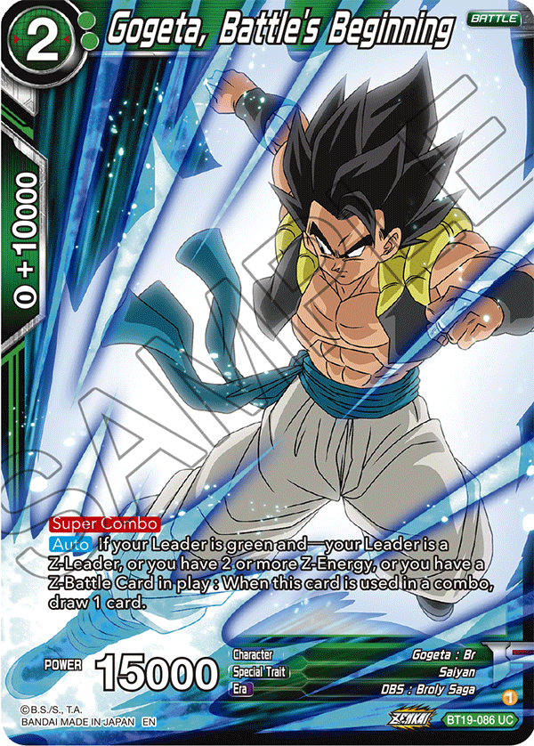 Gogeta, Battle's Beginning - Fighter's Ambition - Uncommon - BT19-086