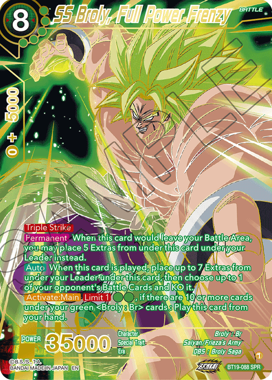 SS Broly, Full Power Frenzy (SPR) - Fighter's Ambition - Special Rare - BT19-088