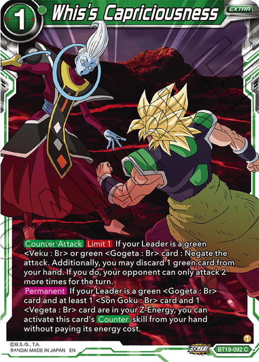 Whis's Capriciousness - Fighter's Ambition - Common - BT19-092
