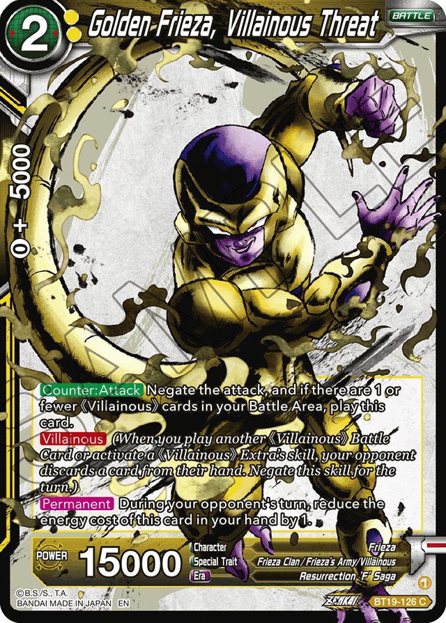 Golden Frieza, Villainous Threat - Fighter's Ambition - Common - BT19-126
